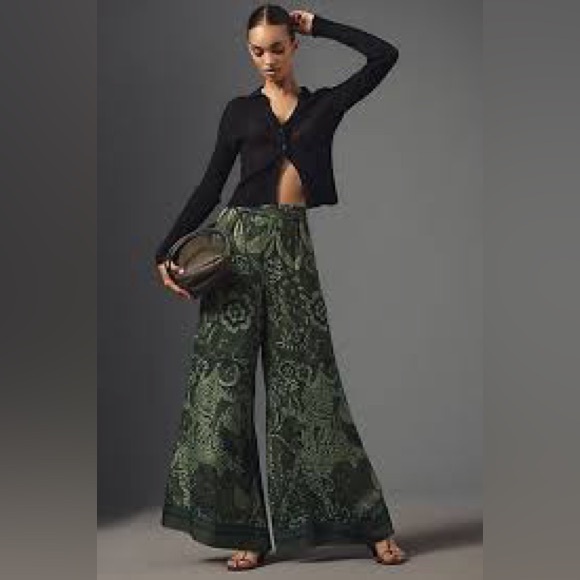 Farm Rio x Anthropologie Floral Print Wide-Leg Women’s Medium - Picture 3 of 16